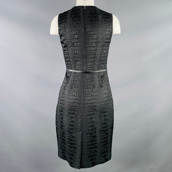 ELIE TAHARI Size 2 Black Polyester Blend Sleeveless Midi Dress - Picture 4 of 10